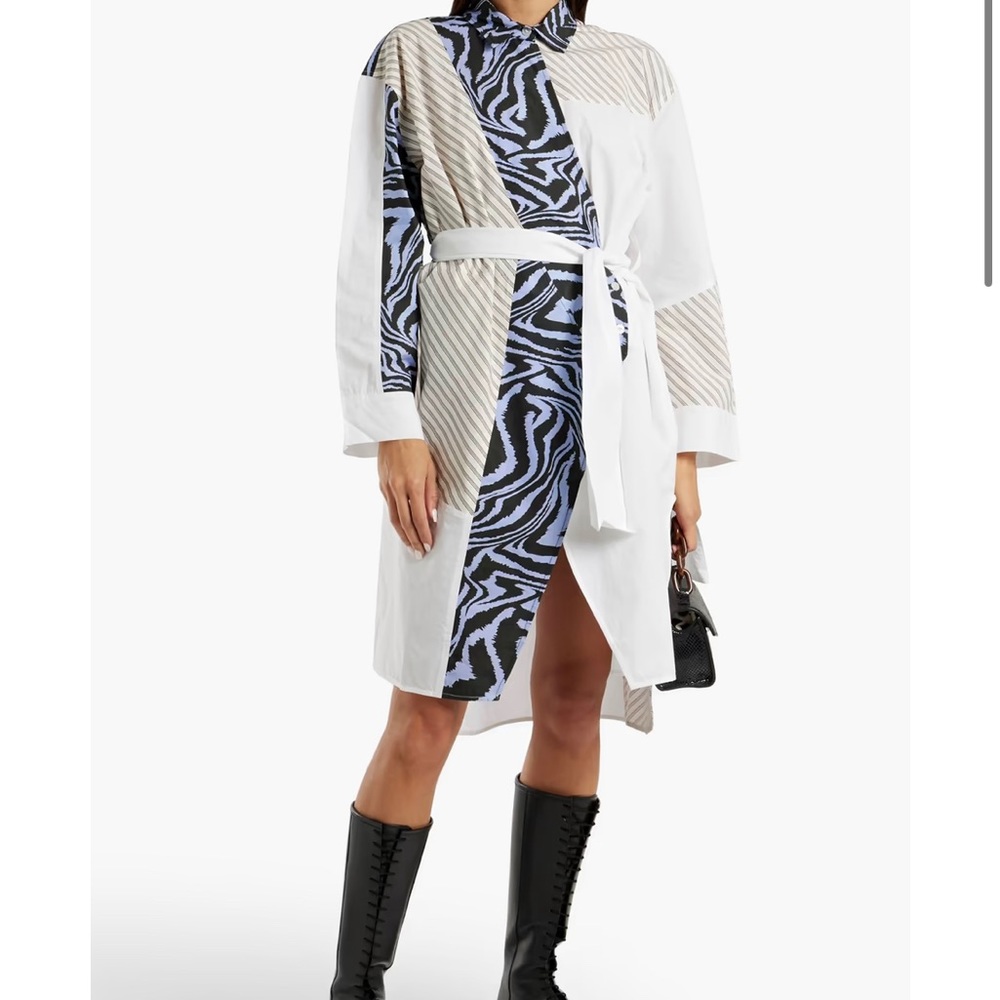 Ganni Ahluwalia Wrap Shirt Dress Poplin Ahluwalia NWOT